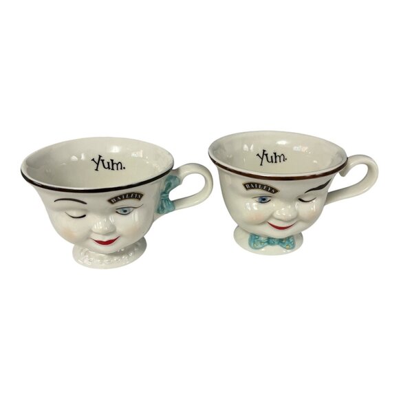 1996 Baileys Irish Cream Winking Face Mugs Pair – Limited Edition Advertising Cu - Picture 1 of 7